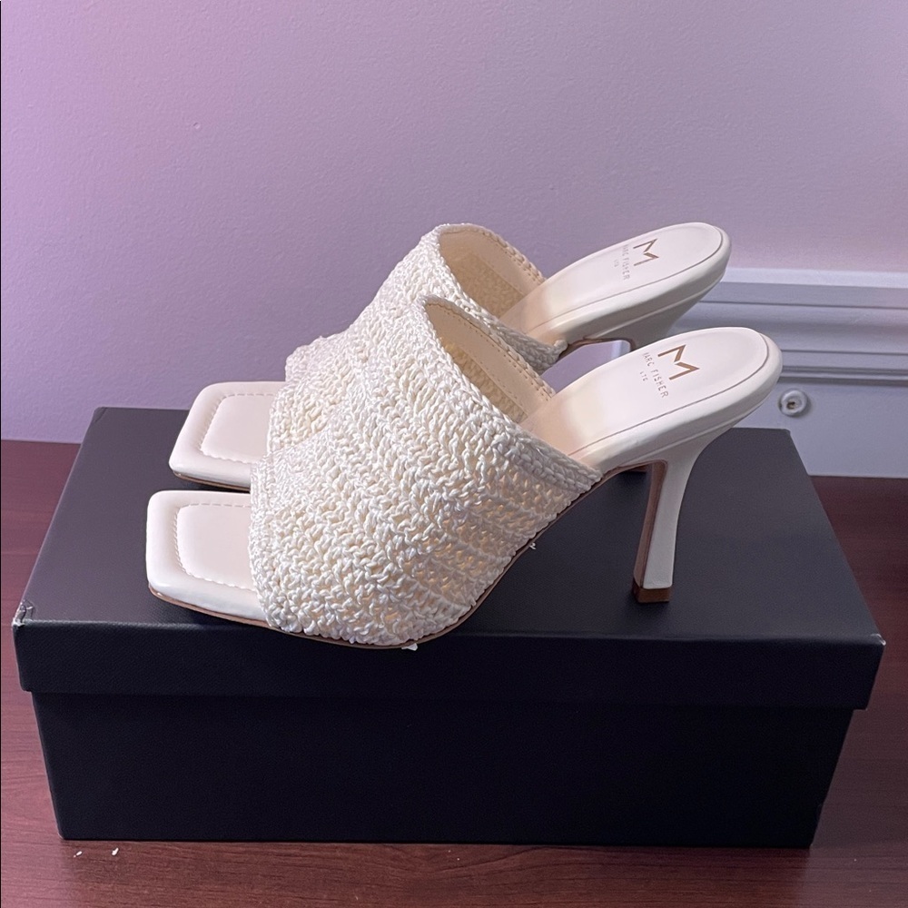 Marc Fisher Cream Woven Heels - Picture 4 of 6